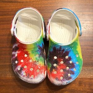 Rainbow Tie-Dye Crocs - Well-Loved, Toddler Size 8